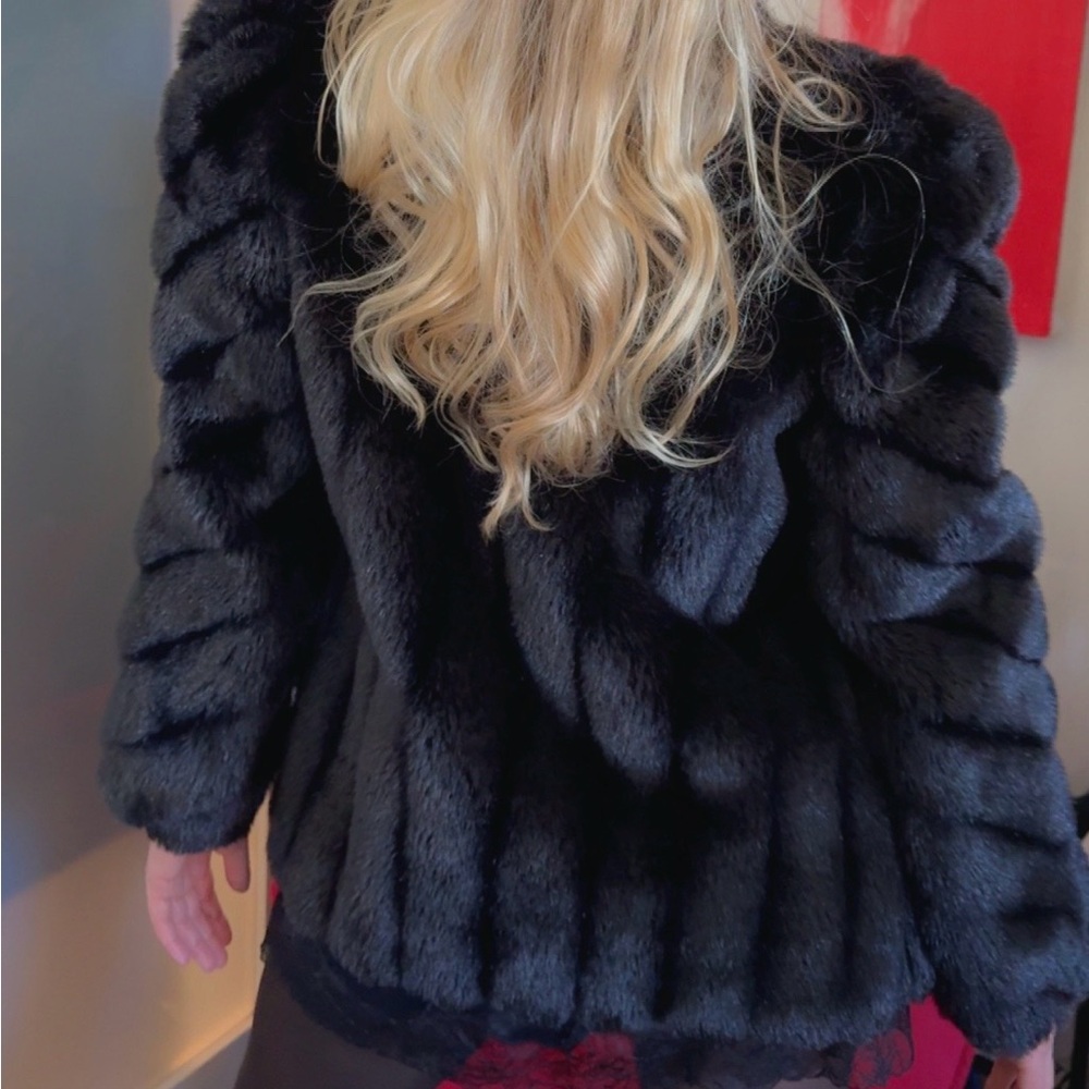 GENUINE MINK BLACK FUR COAT